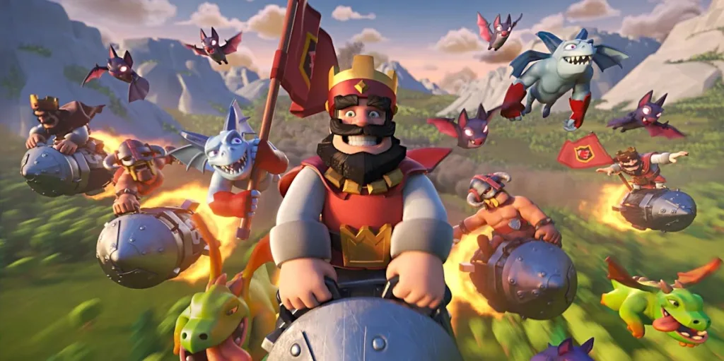 Clash Royale gameplay screenshot showcasing battle strategy